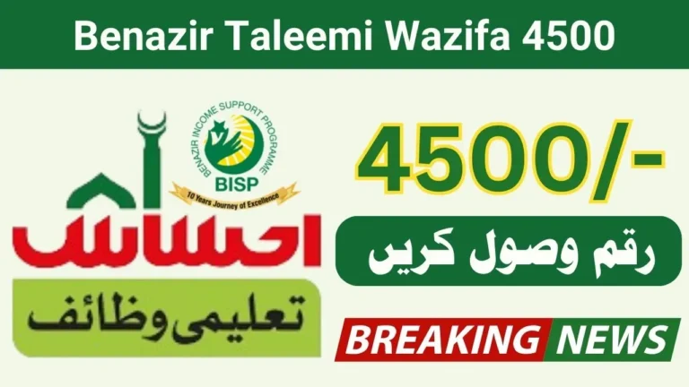 Exciting News_ Benazir Taleemi Wazifa 4500 Payments Update for Deserving Students